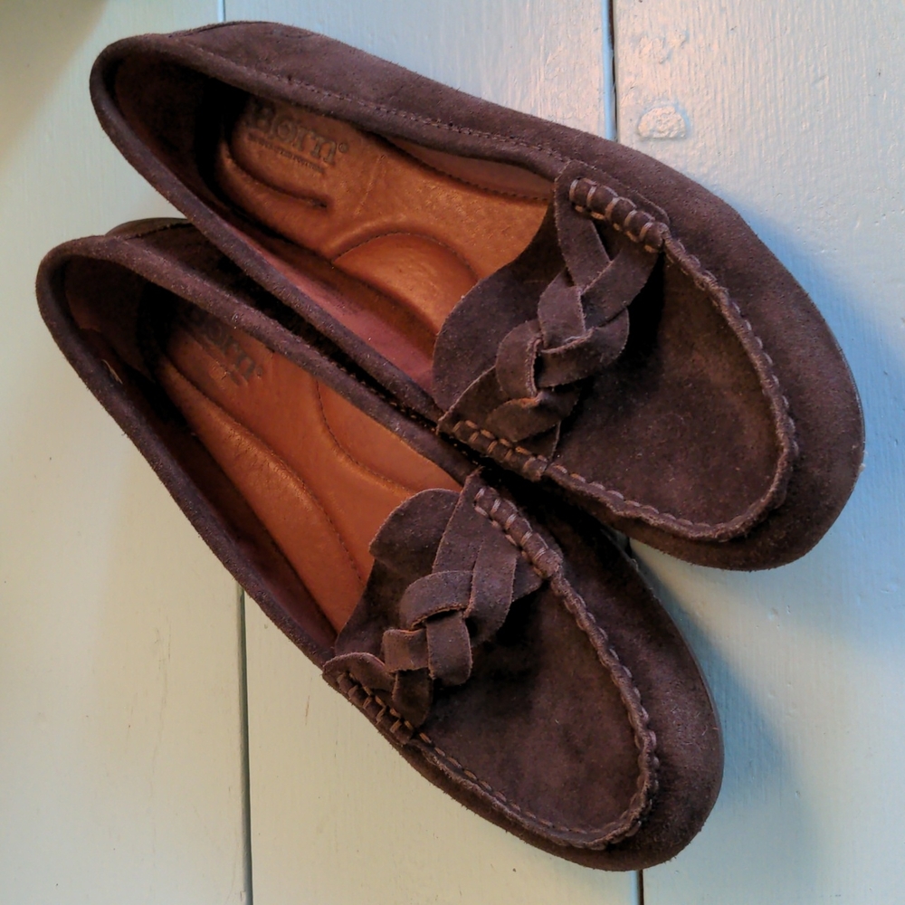 EUC Born Braided Leather Loafer Flats